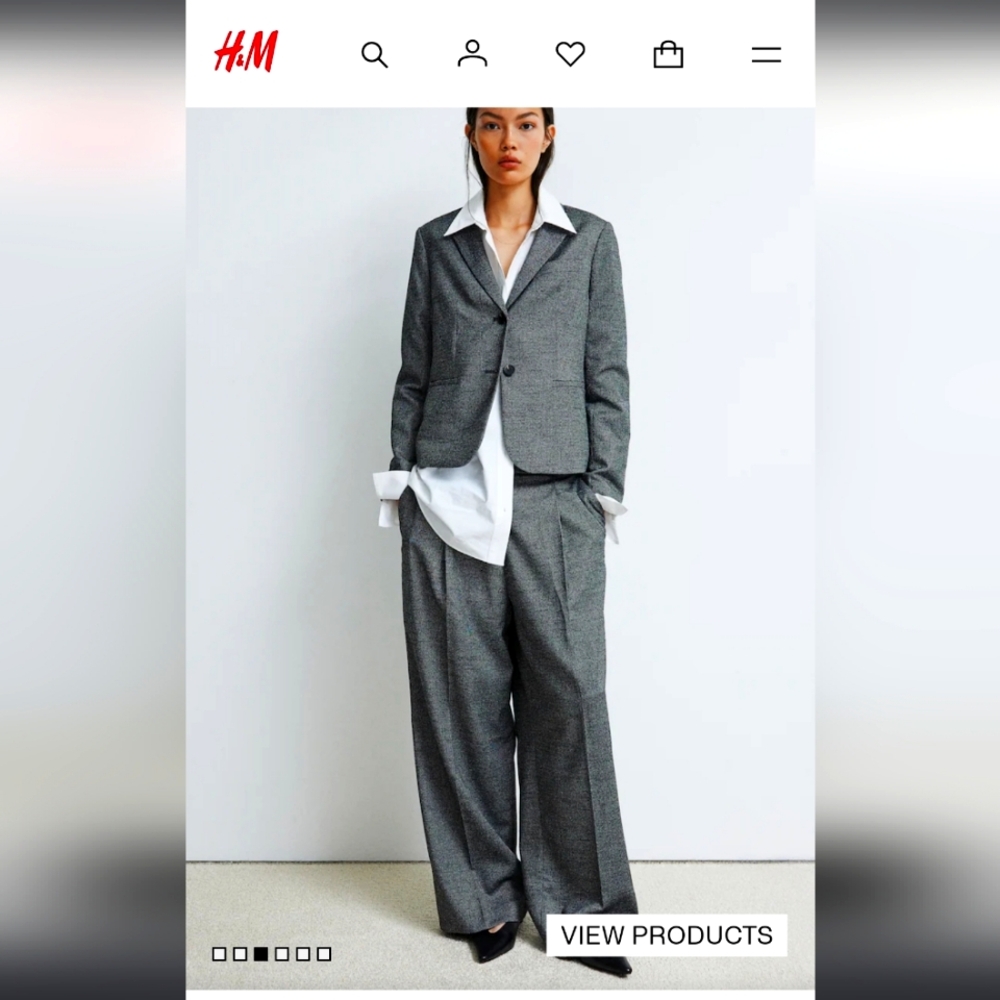 H&M Dark Gray Melange Suit
